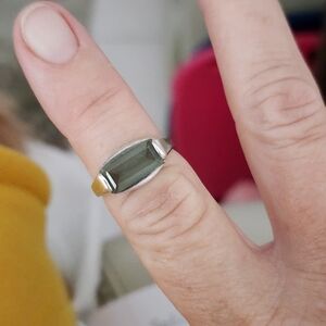 Silver Ring with Green Stone